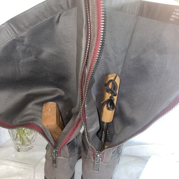 Madden Girl Zuzu Back Zip Faux Suede Knee High Boots 7M Tough Industrial Chic - Picture 5 of 11